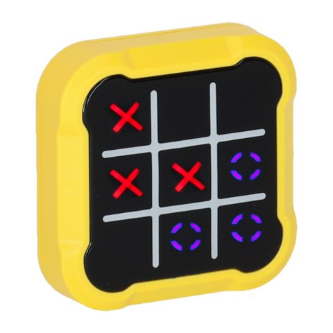 Kółko krzyżyk gra elektroniczna logiczna tic tac toe konsola przenośna żółta