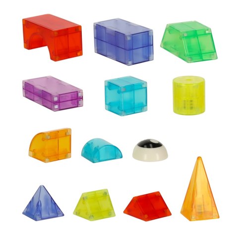 Klocki magnetyczne konstrukcyjne świecące elementy figury 3D 134 el.