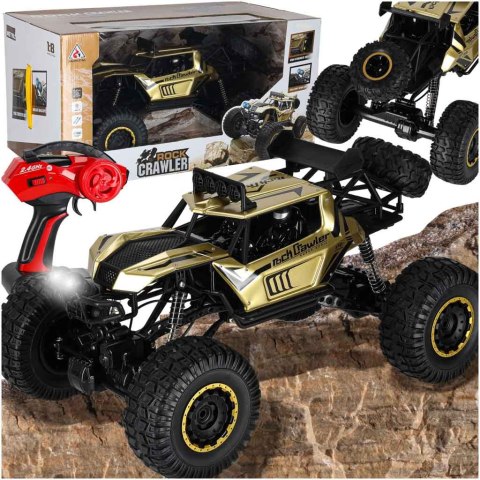 Samochód zdalnie sterowany 2,4GHz 1:8 51cm metal złoty